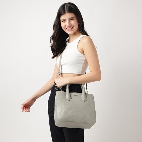 Image of Fastrack Structured Solid Satchel Bag for Women, Girls & Ladies | Detachable Sling Strap | Ladies Purse Handbag