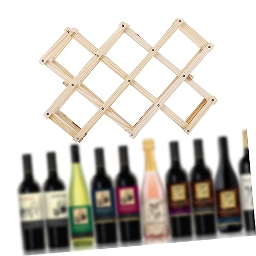 Soporte para botellas de vino de madera plegable para mesa miniatura 6