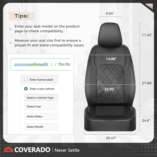 Image of Coverado Car Seat Covers, Seat Covers Full Set, 5 Seats Automotive Seat Cover, Mesh Breathable Seat Protectors, Universal Fit for Most Cars