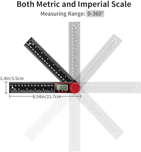 Image of XOYO Digital Angle Finder Protractor 2in1 Angle Finder Ruler | Digital Goniometer with 360 Rotating Angle | 0.01 Precision Angle Meter | LCD Display | Woodworking /Architecture /DIY /Carpentry