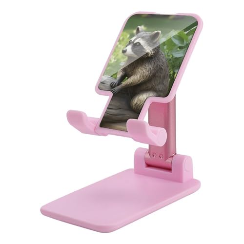 Support de téléphone réglable et pliable motif raton laveur pour votre bureau