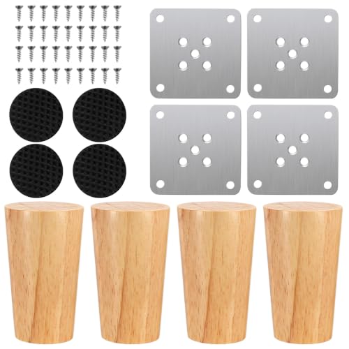 McBlast 4 Unidades Patas Mueble Madera Cónicas 8 cm