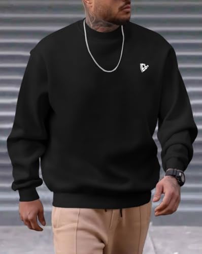 Image of Noble Monk Men's Round Neck Sweatshirt | Casual Long Sleeve Pullover | Regular Fit Winter Wear Top | Stylish Daily Outerwear