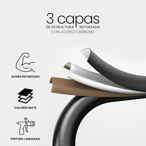Miniatura 7 de Uziro Escalera Plegable 3 Peldaños -Estructura De Acero Y Peldaño Antideslizante - Asa Superior De Goma - Escaleras Plegables Domésticas - Step Ladder Para Hogar Blanco, 3 Peldaños