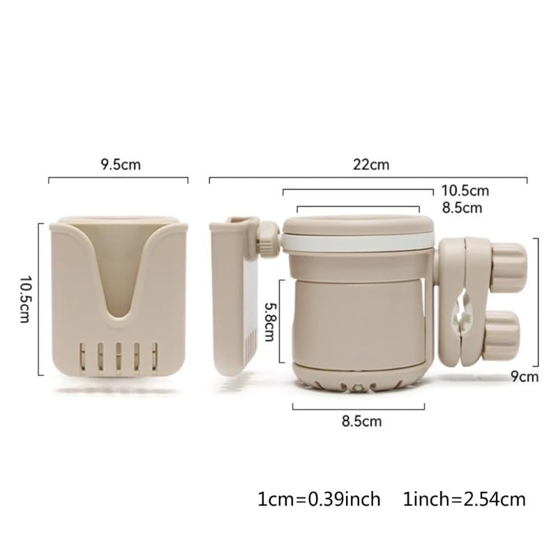 Convenient Drink Coffee Cup Holder with Phone Storage Phone Stand Compatible with Stroller(Black)