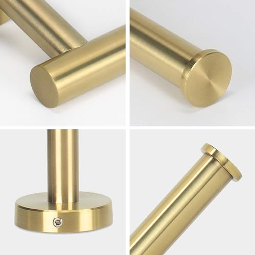 Image of Toilet Paper Roll Holder for Bathroom, Kitchen Tissue Roll Stand, 304 Grade Stainless Steel Wall Mount Hanger for Kitchen Accessories Items, Home and Bathroom Accessories, Brushed Gold