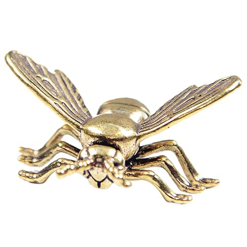 Figurita vintage de abeja metálica decorativa en bronce