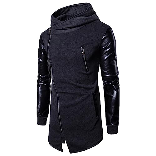 Darringls Sweat à capuche pour homme Assassins Gothic Creed Fermeture éclair latérale Lacets Veste à capuche Assassin Creed Cravate foncée Slim Fit...