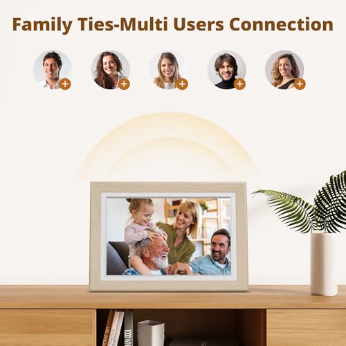Image of Dragon Touch Digital Picture Frame WiFi 10 inch IPS Touch Screen Digital Photo Frame Display, 32GB Storage, Auto-Rotate, Share Photos via App, Email, Cloud, Classic 10 Brown