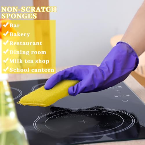 Image of Honeydak 24 Pack Multicolor Cellulose Scrub Sponges,Non-Scratch Scrubbing Cleaner Sponges for Kitchen in 4 Color, Durable Dishwashing Household Dish Cloths,5.2 inch l x 3.4 inch w x 0.6th
