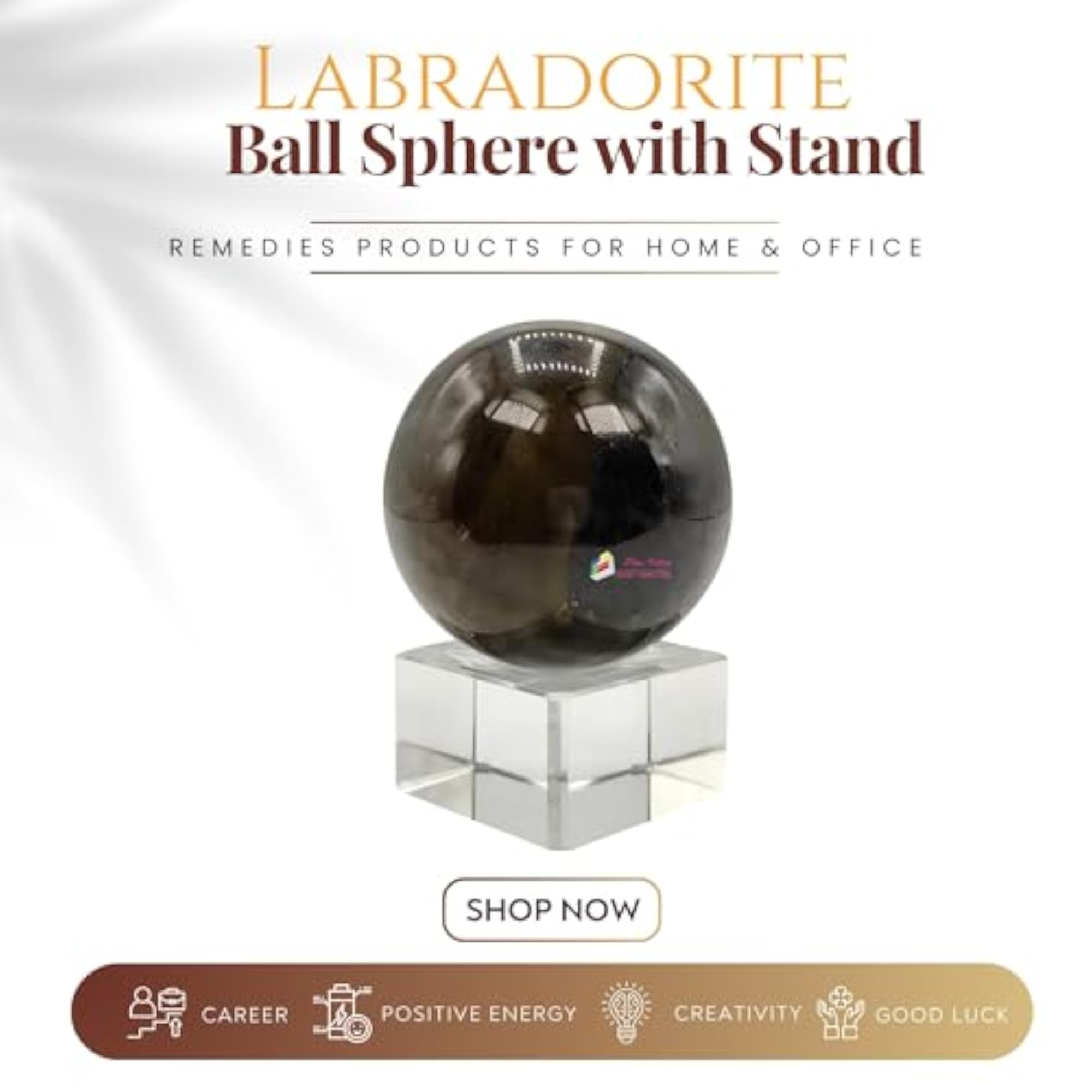 Natural Rare Labradorite Ball Sphere with Stand