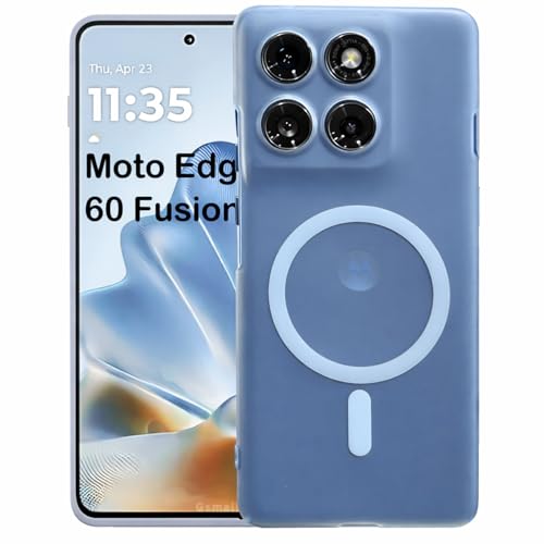 Image of DIZORO Matte Case for Motorola Edge 60 Pro Compatible with MagSafe, Camera Lens Full Protection, Shockproof Translucent Frosted TPU Soft Phone Cover, Anti-Fingerprint (Sierra)