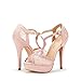 DREAM PAIRS Women's Swan-16 Pink Fashion Stilettos Peep Toe Pump Heeled Sandals Size 6 B(M) US