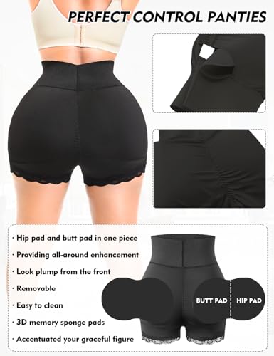 Women Padded Tummy Control Panties Butt Lifter Crotch Hip Pads Enhancer Seamless High Waisted Booty Underwear4