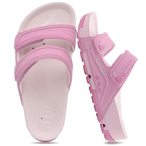 Gold Pigeon Shoes Kid's Double Strap Adjutable Slide Sandals for Boys and Girls