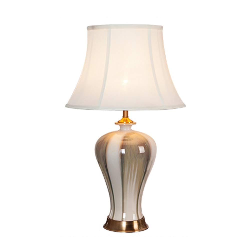 asdchZen Hand Painted Ceramic Led Table Lamp Vintage Chinese Ceramic Bedside Desk Nightstand Lamp For Bedroom Living Room Office College Blue-2-40 * 68Cm,1-33 * 58cm