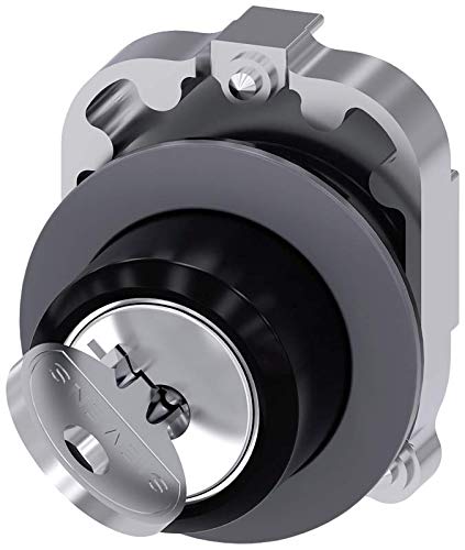 Siemens interrupteur à clé plat 30 mm étanche IP67 en métal argenté