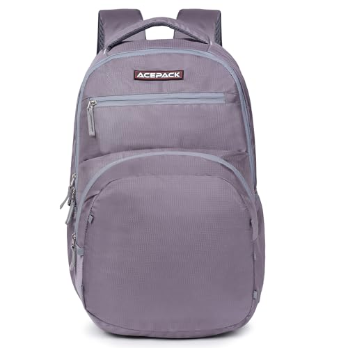 Image of ACEPACK Global 25.91 Liters Water Repellant 17.32 inch Laptop Backpack With Rain Cover For Casual, Outdoor, Office Or Daily Use (Grey)