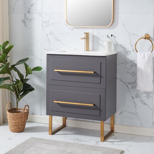 Wenore Home 24" Bathroom Vanity, Small Bathroom Sink Vanity Set,
