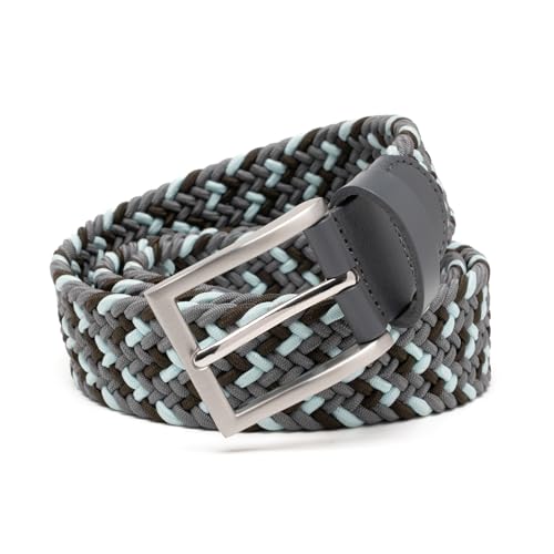 Image of Men's Stretch Braided Elastic Woven Canvas Golf Belt, multicolor,1 3 /8 inch