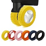 XYOFUN Gepäckraum-Radschutzabdeckung,Neueste Upgrade Gepäckradabdeckungen,Stufe 8 Reisekoffer-Radabdeckung,Anti-Staub & Kratzer Geräuschreduzierung Radschutz(Gelb,8)