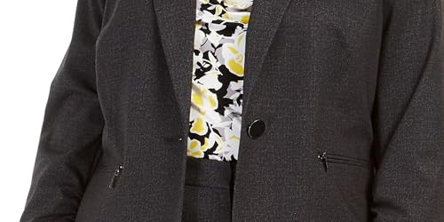 Kasper Womens Plus Solid Work Wear Blazer Gray 18W3