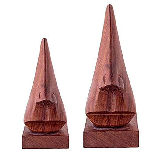 Zyntix Wooden Eyeglass Holder Set of 2 - Nose Shape Design for Sunglass Organizer - Elegant and Functional Storage Solution for Home or Office - Durable and Stylish Wooden Craftsmanship