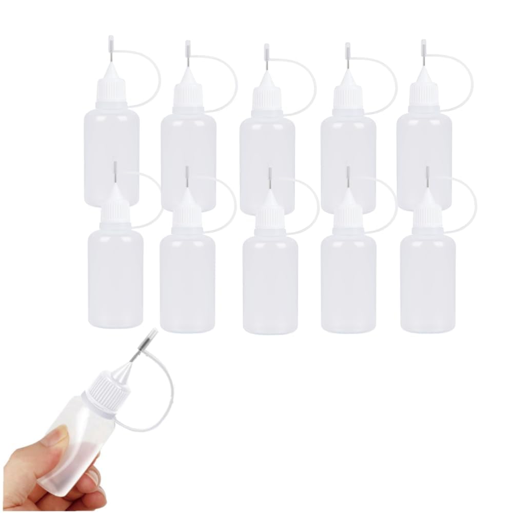 Precision Tip Applicator Bottle Set of 3 Pcs, Needle Tip Glue Bottles for Paint, Craft, Ink and Acrylic, Fine Tip Squeeze Bottles for DIY Art and Paper Craft-image-17