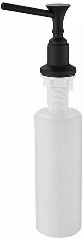 Countertop Soap Dispensers,for Kitchen Sink, Soap Pump Black Brass Pump + Plastic/Stainless Steel Bottle,11.8oz/13.5oz,Metal Soap dispensers