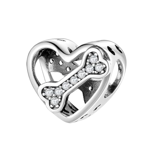 Abalorio de perro en plata 925 ideal para tus looks diarios y pulseras de moda