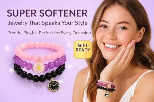 SUPER SOFTENER Adjustable Bead Bracelet Set – Matching Friendship Bracelets for Couples, BFF, Men & Women – Stylish Hand Jewelry Gift