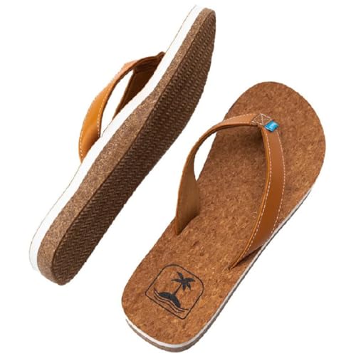 Coconut Infused Unisex Sandals – Ultra Soft Cushion Footbed with Arch Support, Faux Leather Straps, Coconut Scent Soles, Sandals for Beach & Casual Wear | Foot Forming Comfort Cork3