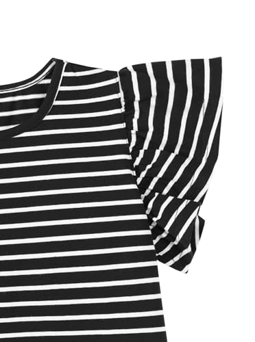 Image of Girls' Summer Shirts Cute Tops Ruffle Sleeve Crew Neck Casual Tees