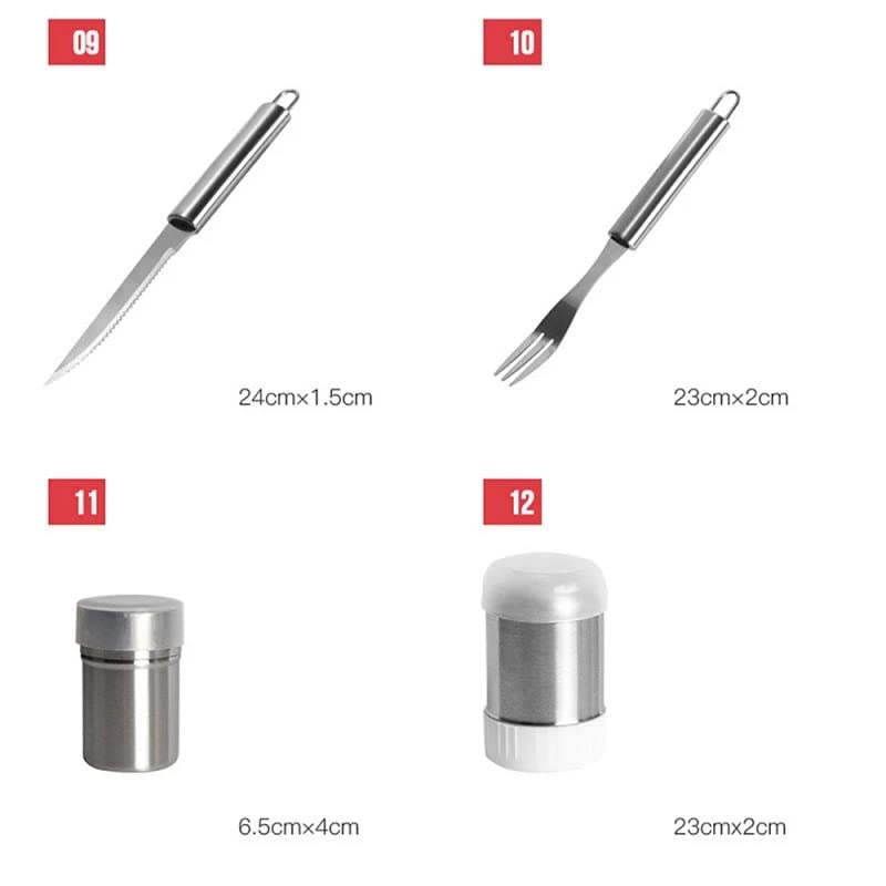 Grill na zewnątrz Narzędzia do grillowania ze stali nierdzewnej Akcesoria Zestaw narzędzi do grillowania w pudełku aluminiowym