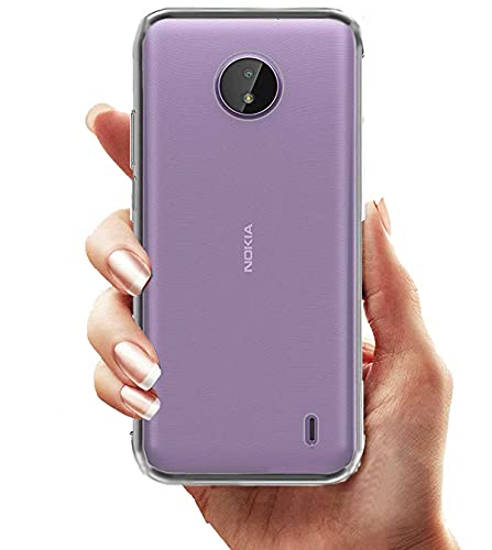 Image of Soft Flexible Silicone Back Cover Compatible with Nokia C10, Transparent Case