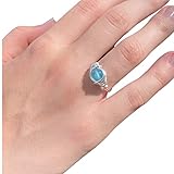 Light Blue Chalcedony Ring In Silver Band Boho Chic Jewelry for Women Teen Rings Come in Box (7)