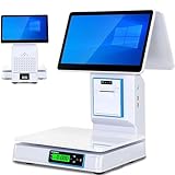 ✔【ÉCRAN TACTILE 10 POINTS DE 15,6 POUCES】Doté d'un double écran LED haute définition de 15,6 pouces résistant aux rayures, il offre une expérience visuelle optimale aux employés et aux clients. L'écran tactile capacitif 10 points prend en charge la saisie avec les doigts, les gants, les stylets ou d'autres outils, s'adaptant ainsi aux environnements de vente au détail à fort trafic et aux habitudes d'utilisation variées