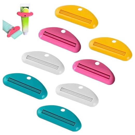 XENQITO 8 Piezas Colorido Exprimidor de Pasta de Dientes, Exprimidor Pasta de Dientes, Reutilizable Exprimidor de plástico para Pasta de dientes, Crema de Manos, Leche Limpiadora,Cosméticos