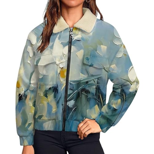 Manteau peinture à l'huile pour femme pour sorties hivernales
