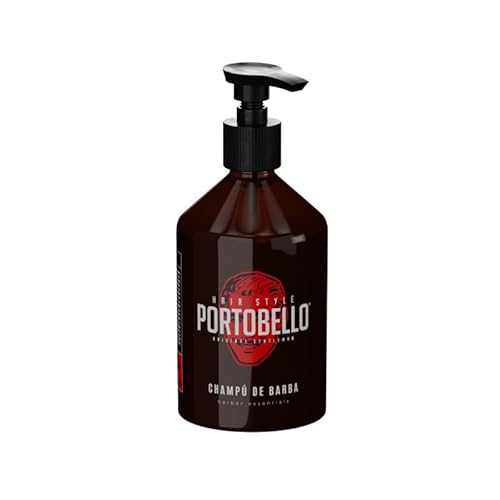 PORTOBELLO Champú para Barba y Rostro de Hombre. Cuidado Natural de la Barba con Aceite de Almendra y Vitaminas. Envase 250 ml