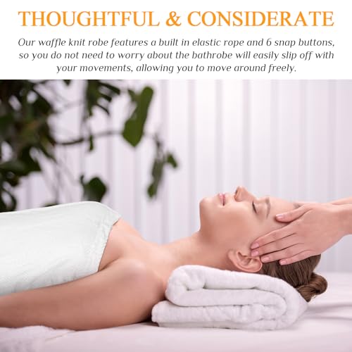 Image of Tigeen 8 Pcs Spa Wrap Towel Wrap for Women Spa Robe with Adjustable Closure Elastic Top Lightweight Wraps for Bath Shower (White,M)