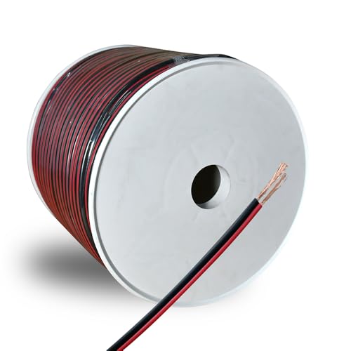 Image of 100m Speaker Wire Cable Reel 0.75mm^2 Twin Core Red & Black Copper Conductor Lead for HiFi Amplifier Car Audio Speaker Installation CSA 0.75mm^2 MPN 802.459-US
