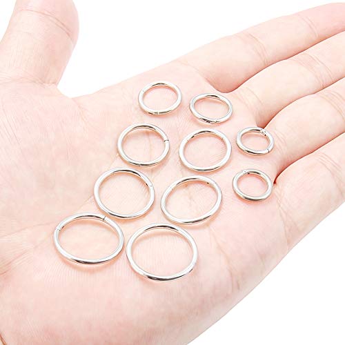 Dyknasz 10Pcs 14G Surgical Steel Hinged Clicker Segment Nipple Rings Septum Lip Ring Hoop Cartilage Tragus Sleeper Earrings Piercing Jewelry For Women Men 8Mm 10Mm 12Mm 14Mm 16Mm Silver #TOP2