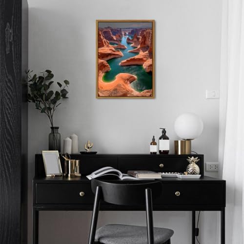 Image of Glen Canyon Wall Art Colorado River Landscape Wall Decor Arizona National Park Wall Art Southwestern Desert Scenery Canvas Prints Red Rock Mountain Picture for Bedroom Bathroom Home Decoration 16x24 inch