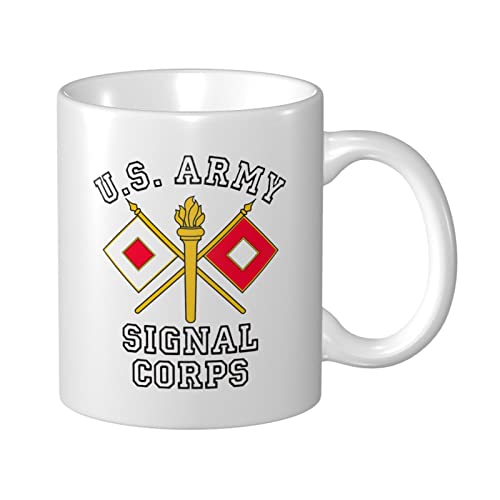OSUKI Army Signal Corps Porcelain Coffee Mugs, Classic Ceramic Cup