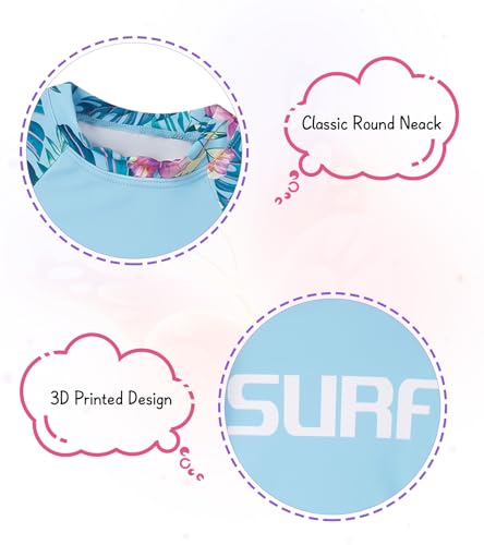 Image of Vogseek 4-10T Girls Rashguard 2 Pieces Long Sleeve Swimsuit Swimwear with Shorts