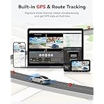 REDTIGER 4K 3 Channel Dash Cam, 5GHz WiFi Built-in GPS with 64GB Card, 2160P+1080P+1080P Front and Rear Inside, Triple Car Camera with 3 Inch Screen, IR Night Vision, G Sensor, WDR, Parking Mode(F17) - Image 5