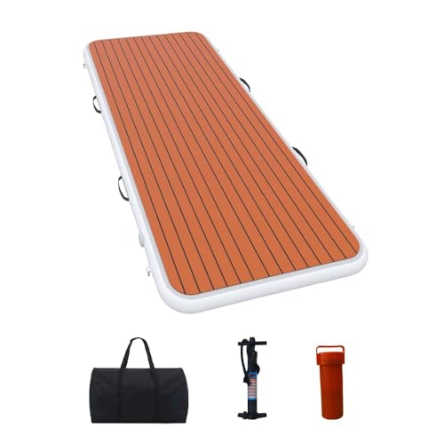 younghome Inflatable Gangway for Yachts Portable, Durable, and Space-Saving Boarding Solution with Non-Slip Surface, Stainless Steel D-Rings (White, AquaBridge Pro+)