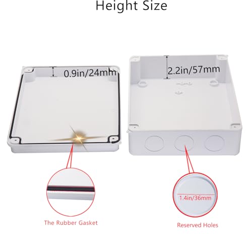 Image of Junction Box Dustproof Waterproof IP65 ABS Plastic Electrical Boxes, Indoor & Outdoor Electrical Power Cord Enclosure Universal Project Box DIY Case White 10 x 7.9 x 3.1 inch (255x200x80mm)
