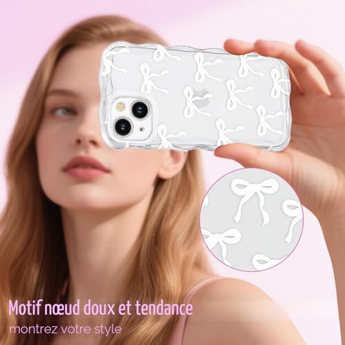 Etui pour iPhone 14 silicone souple antichocs esthétique blanc - 2